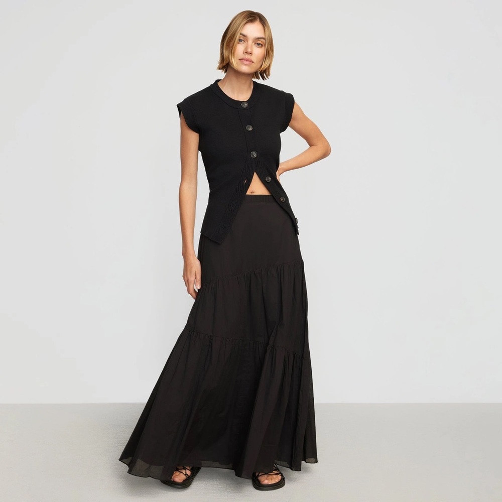 Modern Citizen / Runa Tiered Cotton Maxi Skirt Size Large L